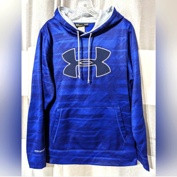 Under Armer Storm 1 Royal Blue Men's Hoodie. Size: Small Loose - Picture 5 of 5
